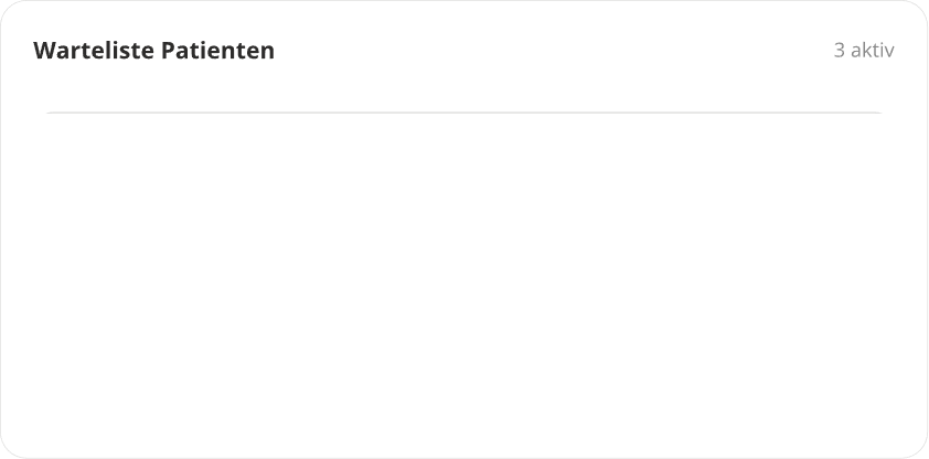 Warteliste mit Patient:innen in der Yuuki Praxis